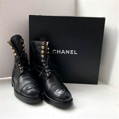 chanel gold plated combat boots|chanel combat boots 2019.